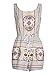 Choies Women's White Tribe Print Drawstring Waist Boho Romper Jumpsuit M