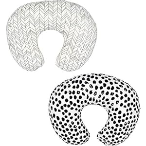 2 Pack (Arrow & Speckles) Nursing Pillow Cover Slipcover for Breastfeeding Pillows, Soft and Comfortable Safely Fits On…