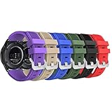 MoKo Gear S3 Frontier/Classic Watch Band, [6-Pack] Soft Silicone Sport Replacement Strap for Samsung Gear S3 Frontier/ S3 Classic/Galaxy Watch 46mm / Moto 360 2nd Gen 46mm Smart Watch, Multi Colors