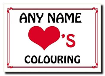 Amor corazón para colorear personalizada Jumbo imán: Amazon.es ...