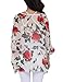 DJT Womens Batwing Sleeve Chiffon Beach Loose Shirt One Size White Floral #2