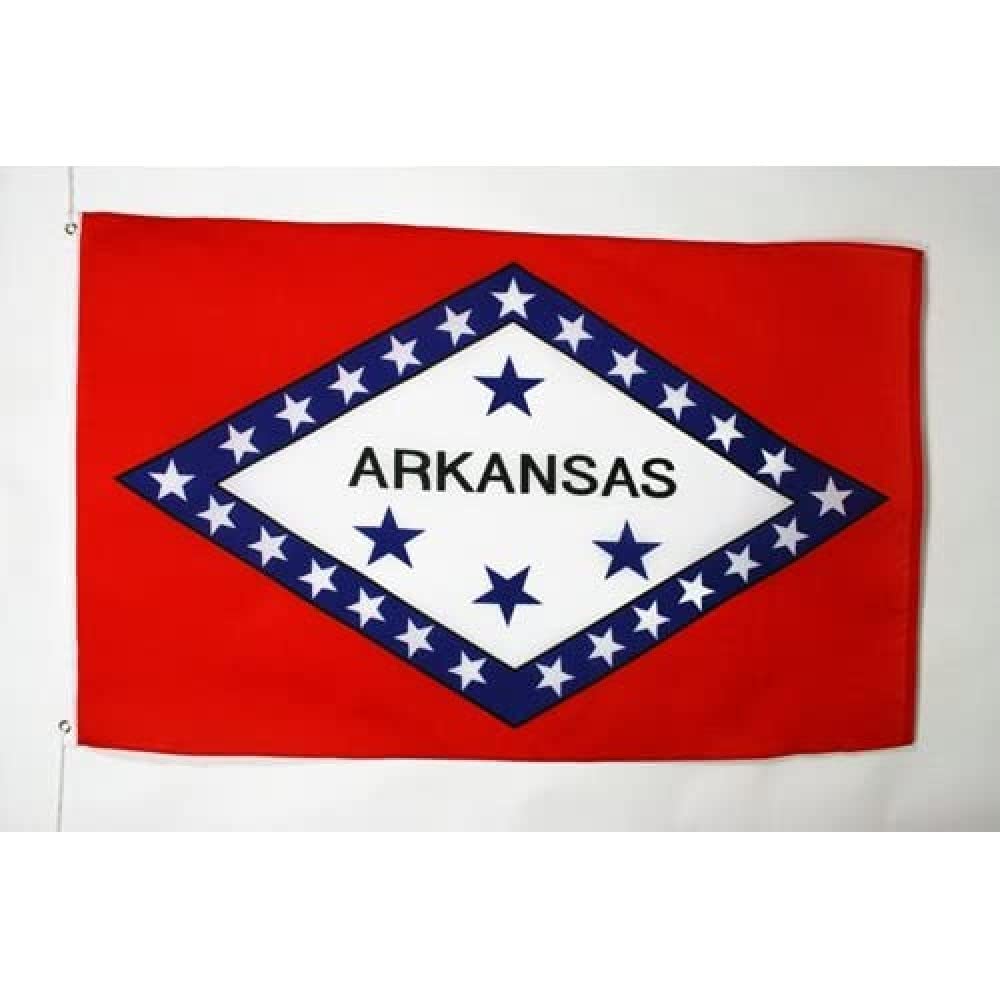 AZ FLAG - Arkansas Flag - 2x3 Ft - 100D Polyester Us State Of Arkansas Banner with Two Metal Grommets - Fade Resistant - Vivid Colors - 2' x 3' Feet - 90x60 Cm — image 1