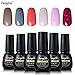 FairyGlo 6 Pcs Color UV LED Gel Nail Polish Soak Off Long Lasting Manicure Varnish Nail Art Starter Kit Beaurty High Gloss Wearing Top Base 7ml 1001