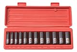 TEKTON 3/8-Inch Drive Deep Impact Socket Set, Inch, Cr-V, 6-Point, 5/16-Inch - 1-Inch, 12-Sockets | 47920