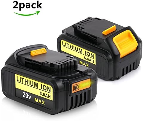 Enegitech Dewalt 20V 5.0mAh DCB205 MAX XR Lithium Ion Battery Replacement for Dewalt DCB205-2 DCB206 DCB206-2 DCB204 DCB204BT-2 DCB203 DCB201 DCB200 20V Battery