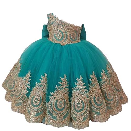 gold lace flower girl dresses