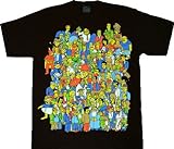 The Simpsons Glow in the Dark Homer Crowd Black T-Shirt Tee