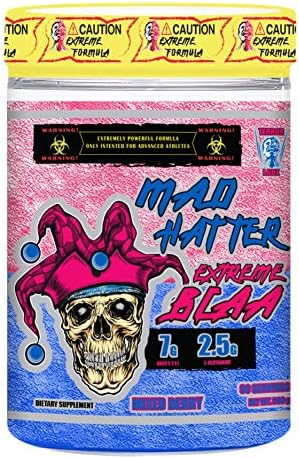 Mad Hatter, Extreme BCAA Powder for Men and Women, Powerful Blend for Instant Impact, Made in USA (Mixed Berry)