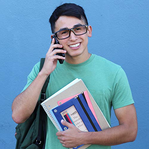 LABUK 7 Pack Zipper Pouches for 3 Ring Binder, 7 Color Binder Pouch