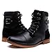 GLOBALWIN Mens Fashion Lace Up Cap Toe Winter Ankle Combat Boots