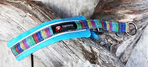 FinNero Pet Products, Finland – NORDIC LIGHTS Soft, Padded Fleece Dog Collar (5 (50-60 cm), Turquoise)