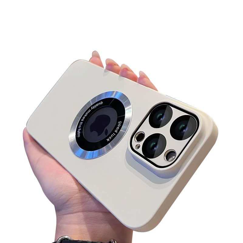 Photo 1 of Doulings Magnetic Series Designed for iPhone 15 Plus Case,[Compatible with MagSafe][Military Drop&Hard PC Full Body Protector],Luxury Matte Logo View Shockproof Cover,White