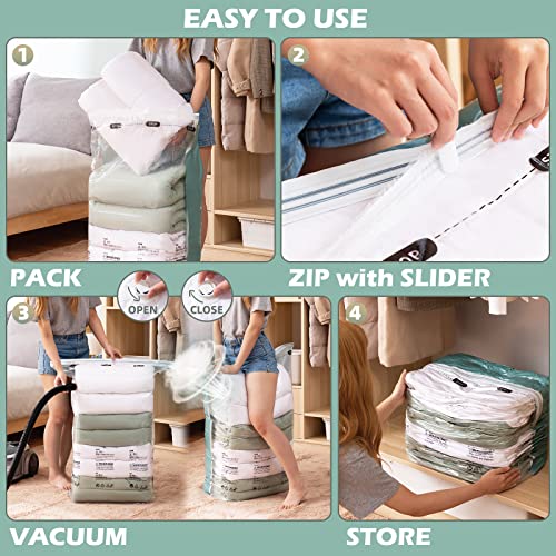 TAILI Vacuum Storage Bags Jumbo Cube 6 Pack Forest Green Style Spave