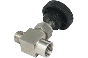 Needle Valve for Flow Control, 14 NPT Female to Male Thread, Stainless Steel