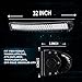 UNI FILTER DOT Approved 32Inch 180W Curved LED Light Bar + 2Pcs Front Lower Hidden Bumper Mounting Brackets + 1x DT Connector Wiring Harness Kit + 1x Rocker Switch for 2006-2010 Hummer H3
