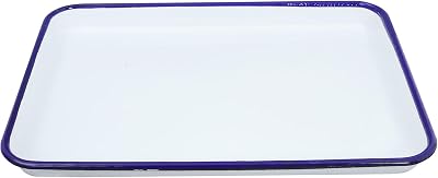 iplusmile Enamel Serving Tray Rectangular Fruit Snack Platter Kitchen