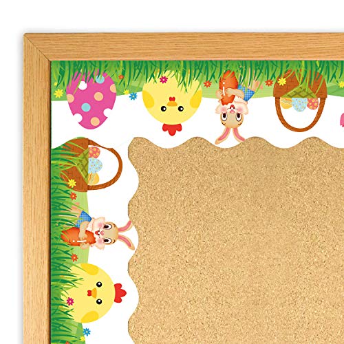Easter Egg Bunny Chick Bulletin Board Borders for Easter Day Classroom Decoration, 72ft (Egg+Bunny) - Thumbnail 3