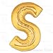 AFTERLOON® 40 Inch Giant Jumbo Helium Foil Mylar Alphabet Balloons for Graduation Anniversary Celebration Bridal Shower Wedding Birthday Party Decorations, Premium Quality, Matte Gold, Letter S