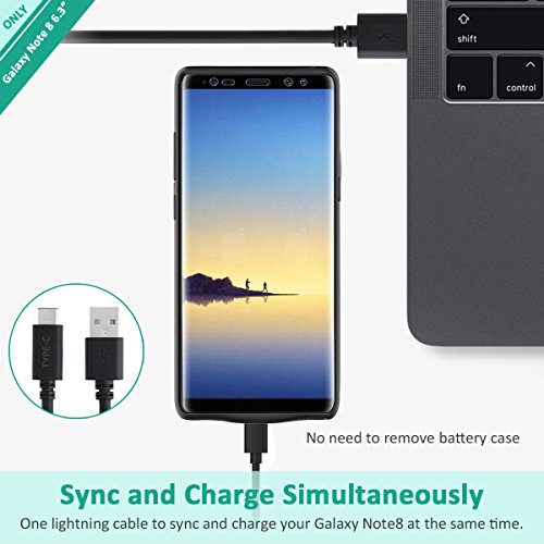 Galaxy Note 8 Battery Case, Stoon 5500mAh Portable Charger Case Rechargeable Extended Battery Pack Protective Backup Charging Case Cover for Samsung Galaxy Note 8(6.3Inch) (Black)