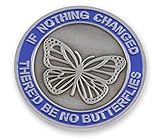 Forge If Nothing Changed There'd Be No Butterflies x Serenity Prayer Gold/Silver Enamel Recovery Coins (Silver Tone (1 Coin))