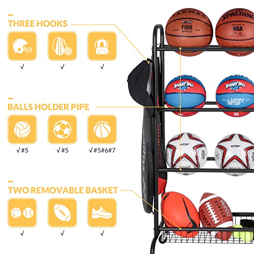 EXTCCT Basketball Rack, Outdoor Rolling Basketball Shooting Training Stand,Sports Equipment