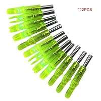 Smartlove1P 12PCS/Set Super Bright LED Luminous Arrow Nock Tail Outdoor Hunting Shooting Archery Arrow Bow Dual Tail Inside Light