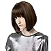 REECHO Bob Wig with Bangs, Short Bob Wigs with Bangs Synthetic Replacement Hair Wigs for Women (11 Inch (Pack of 1), Brown with Auburn Highlights)