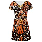 Monarch Butterfly Costume All Over Juniors V-Neck Dress - Large