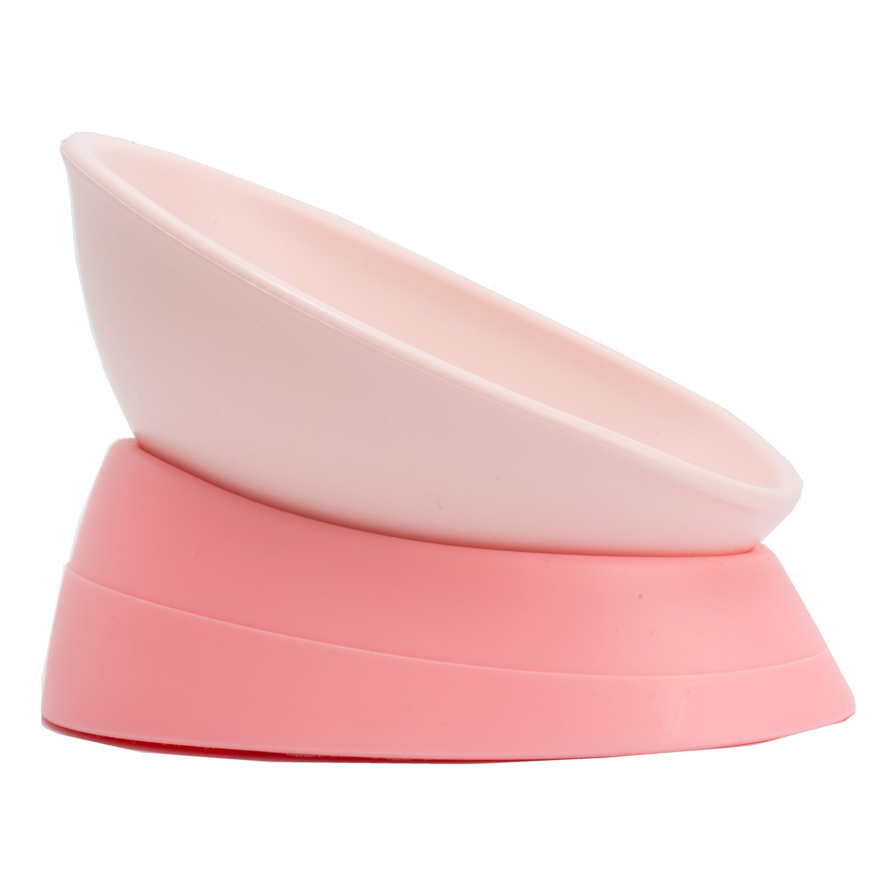 Photo 1 of ***(BOWL IS WHITE)***Bulldog Bowl Anti-Slip Dog Cat Dish Detachable Rubber Dog Bowl Pet Sterile Tilted Pet Feeder Slope Base (Pink, 2 Cup (Small/Medium Dog))