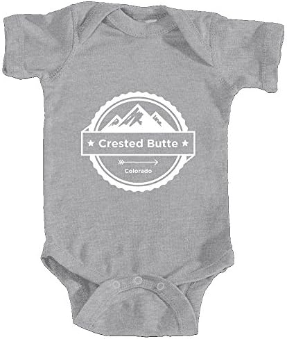 Crested Butte, Colorado Circle Three Peak - Unisex Infant Baby Onesie/Bodysuit (24MOS, Heather Grey)
