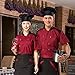 Fashion Chef Jackets Waiter Coat Short Sleeves Size L (Label:XXL) Red