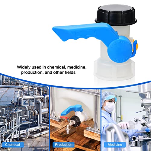 drado 1000L Plastic Tank Valve, Butterfly Valve 1000L 60 x 50, IBC Adapter 60 mm S60x6 Universal Adapter for Tank 1000 Litres