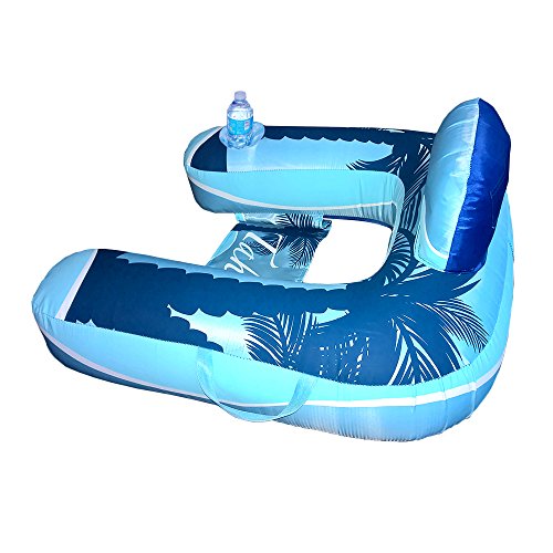 Blue Wave Drift + Escape U-Seat Inflatable Lounger, Blue