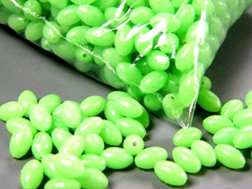 100pcs 8x5mm Soft Fishing Glow Bead Green Fishing Tackle Tools Eggs