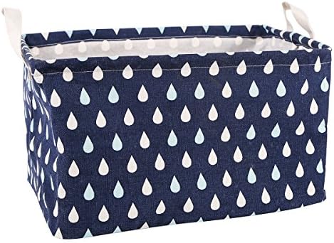 Storage Bin Toy Basket Collapsible Box Chest Organizer Water-resistant, Great for Bedroom, Closet, Kid's Toys, & Laundry, Gift Baskets (Dark Blue)