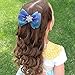 Hair Bow Barrettes For Girls Alligator Clips Hair Barrettes Clips Tiny Christmas Snowflake Hair Accessories Hair Clips Hair Barrettes For Women Accessories Mesh Hairpin（Blue)