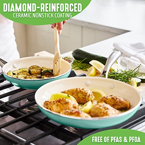 GreenLife Artisan Healthy Ceramic Nonstick, 12 Piece Cookware Pots and