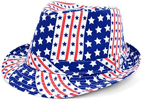 Men's Fedora 4th of July Hat with Stars and Stripes Original American Hat