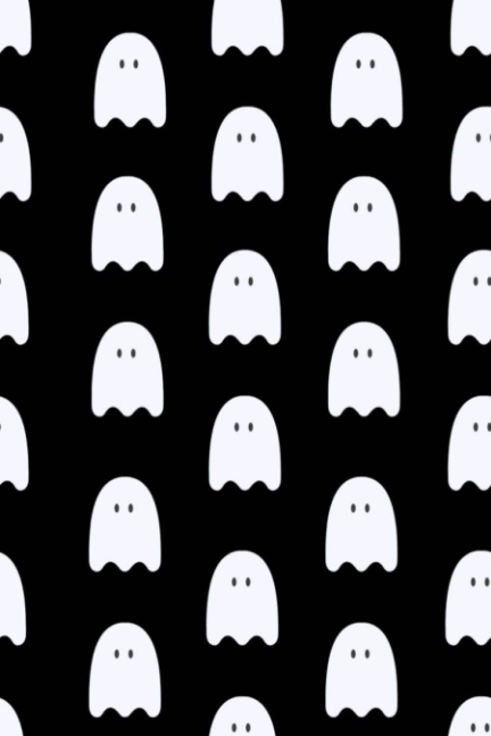 Ghost Notebook: Cute Retro Ghost Pattern Lined Halloween Notebook Ghost Hunter Journal (Ruled, 110 Pages 6x9 Inches)