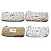LJY Assorted Flower Floral Canvas Pen Holder Stationery Pencil Pouch Cosmetic Bags, 4 Piece