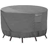 Vailge Round Patio Furniture Covers, 100% Waterproof Outdoor Table Chair Set Covers, Anti-Fading Cover for Outdoor Furniture Set, UV Resistant (Grey, 62"DIAx28"H)