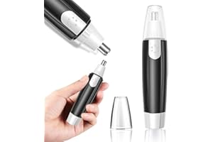 BEKHIC Ear and Nose Hair Trimmer Clipper - 2025 Professional Painless Eyebrow & Facial Hair Trimmer for Men Women, Battery Operated Facial & Eyebrow Hair Remover, Dual-Edge Blades, Painless Grooming