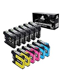 Cartucho de tinta compatible de Ikong de repuesto para Brother LC203 XL, 2Sets+4Bk 6 Negro, 2 Cian, 2 Magenta, 2 Amarillo