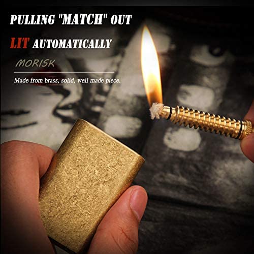 Morisk Permanent Match, Cool Pipe Lighter Fluid Refillable, Copper