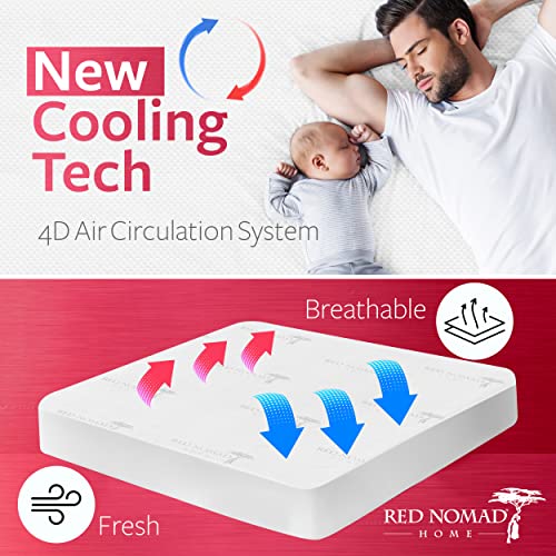Red Nomad Waterproof Mattress Protector, Complete Bed Mattress Cover