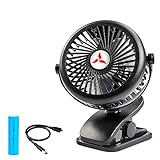 Battery Operated Clip On Fan, Zonhood USB Mini Personal Fan, 1500mAh Rechargeable Battery, 3 Adjustable Speeds, Portable Table Desk Fan for Office, Home and Outdoor