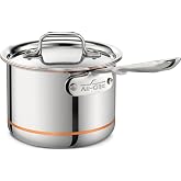 All-Clad Copper Core Stainless 2 Qt Saucepan with Lid, Made in the USA | Unmatched heat control and precision, Elegant Design, Flared Pouring Edge, Induction Compatible, Oven Safe up to 600F