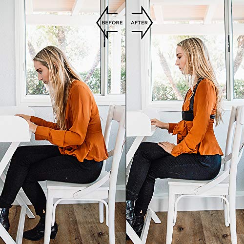 BAX-U Posture Corrector | UNISEX | Adjustable and Comfortable Upper Back & Shoulder Support Brace | Chiropractor Designed | MEDIUM | WHITE