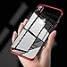 iPhone X 10 Case, HONTECH Clear TPU Ultra-Thin Half Electroplate Protective Bumper Cover for iPhoneX (Red)
