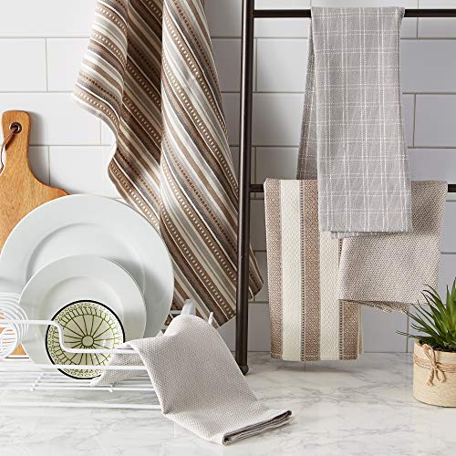 DII Kitchen Towels (Gray, 16x26"), Ultra Absorbent & Fast Drying